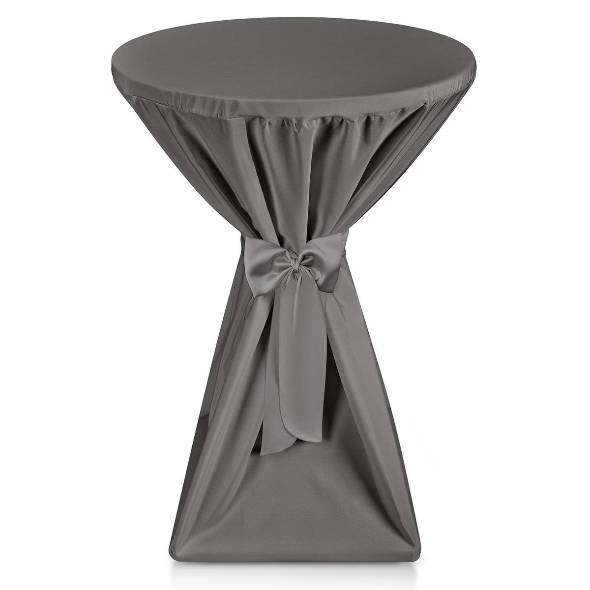 STEHTISCHHUSSE Premium Ø 70cm Anthrazit - Anthrazit, Kunststoff/Textil (70/145cm) - Beautissu 