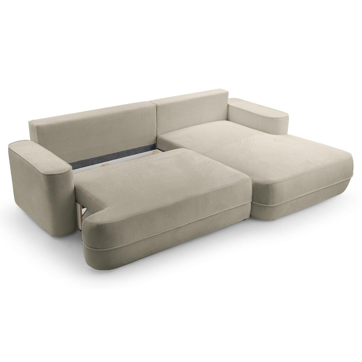 ECKSOFA Fuerro Hellbraun Strukturstoff - Hellbraun/Schwarz, Kunststoff/Textil (168/260cm) - Selsey