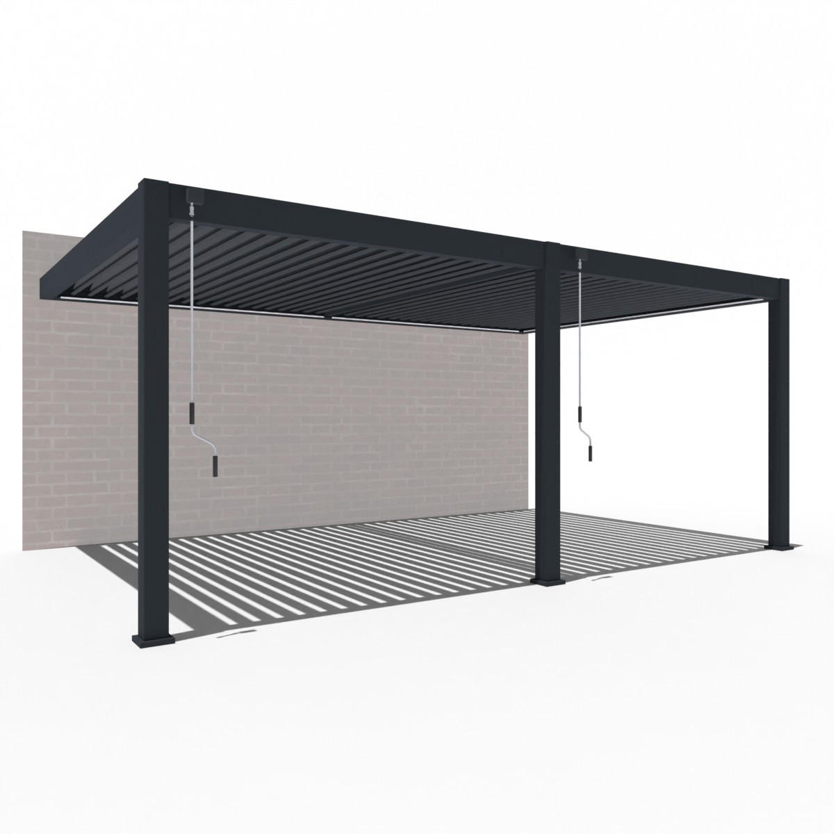 PERGOLA Deluxe Plus Wand Pavillon Terrassenüberdachung Aluminium 4 x 8 m - Anthrazit, Metall (400/255/800cm) - WEIDE