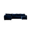 WOHNLANDSCHAFT MOLISA U PLUS Itaka 11 Links mit Schlaffunktion - Dunkelblau, Textil (303/82/208cm) - Bedante