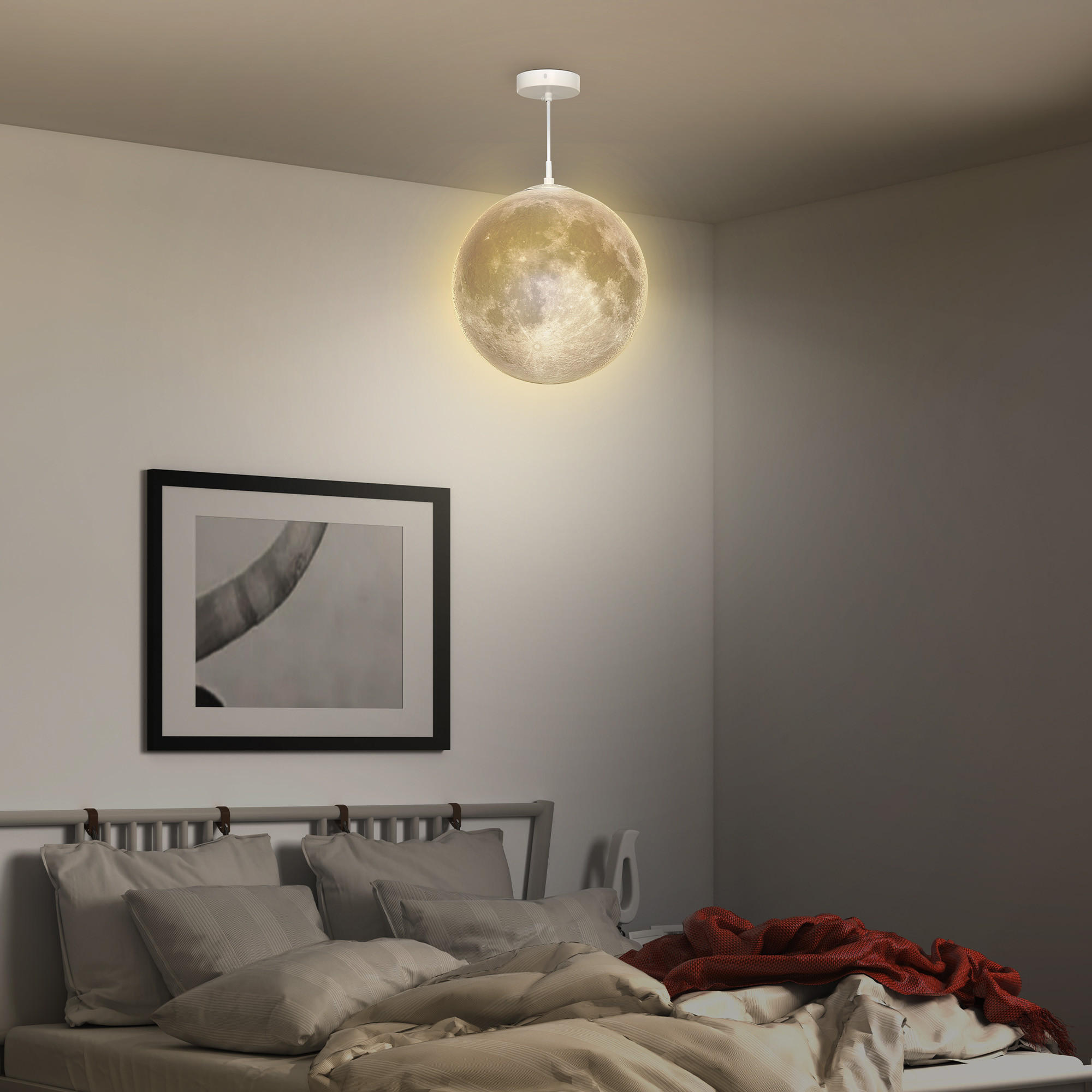 PENDELLEUCHTE mit APP-Steuerung, Cremeweiß - Weiß, Kunststoff (30/30/30cm) - HOMCOM