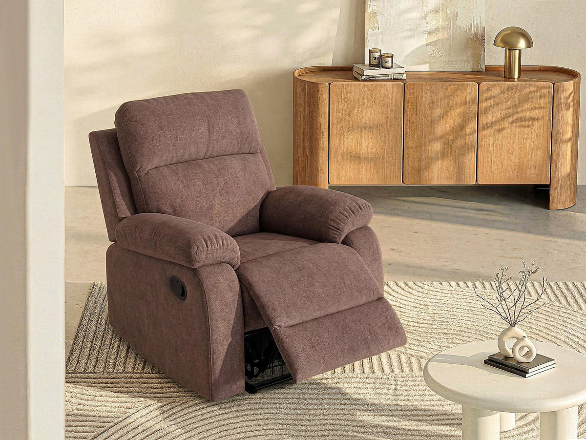 RELAXSESSEL - 1 Person - Stoff - Braun - Braun, Textil (91/100/96cm) - Vente-Unique