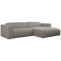 ECKSOFA PASADENA Grau Bouclé - Rechts Seite - Schwarz/Grau, Kunststoff/Textil (180/288cm) - MKS
