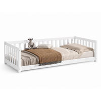 BODENBETT Kapua 90x200 umbaubar zum Tagesbett Kiefer Massivholz Weiß - Weiß, Holz (90/200cm) - 58aufmkessel