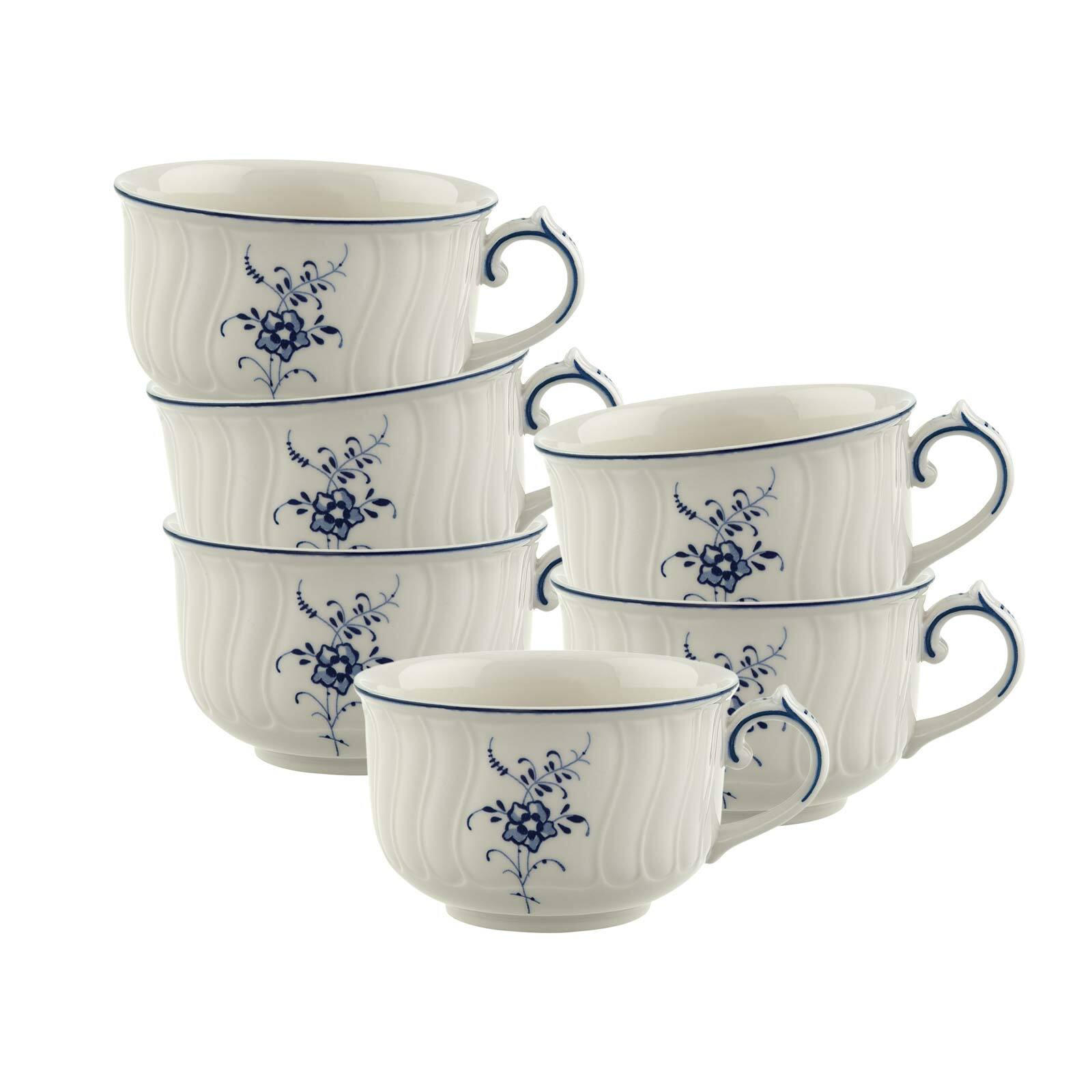 TEETASSEN Vieux Luxembourg weiß-blau 150 ml 6er Set - Blau/Weiß, Keramik (0.15L) - Villeroy & Boch