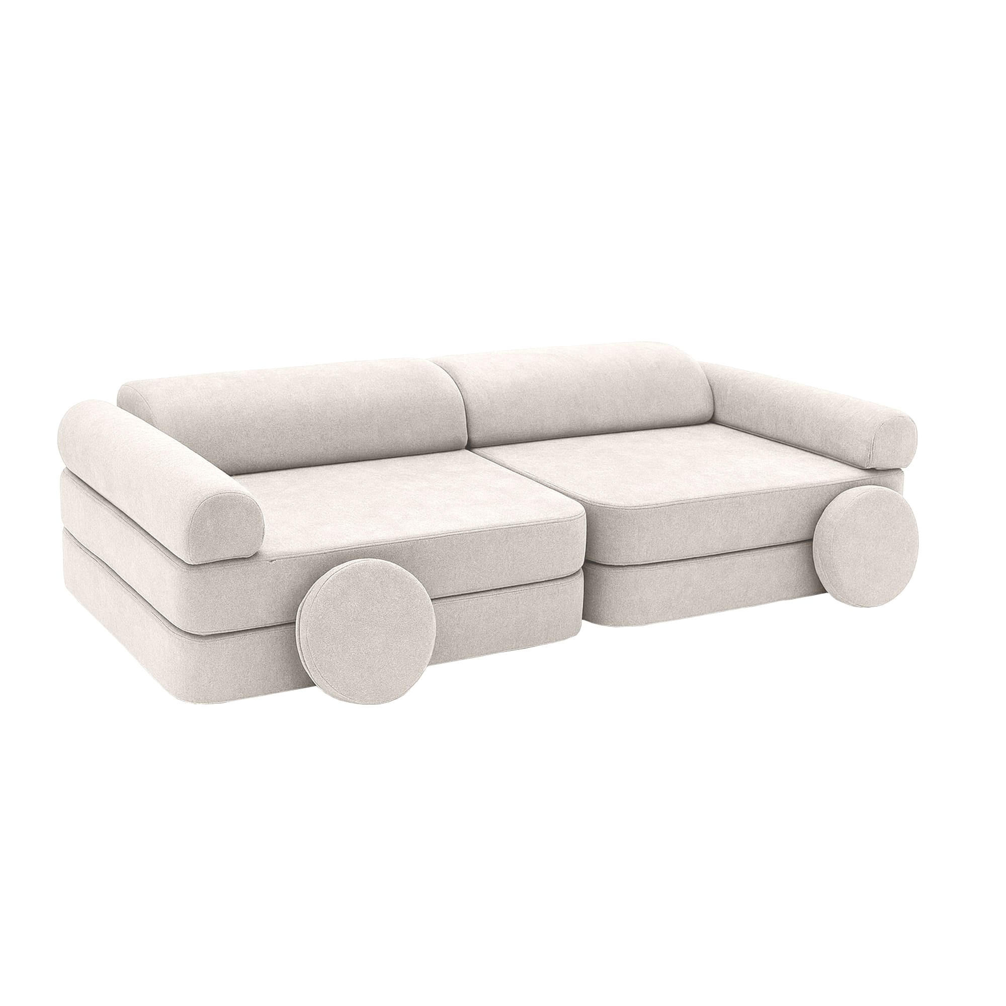 MODULARES Kindersofa aus Schaumstoff – weiches 4-in-1 Spielsofa für Kinderzimmer - Beige, Textil (160/50/76cm) - Bees & Blooms