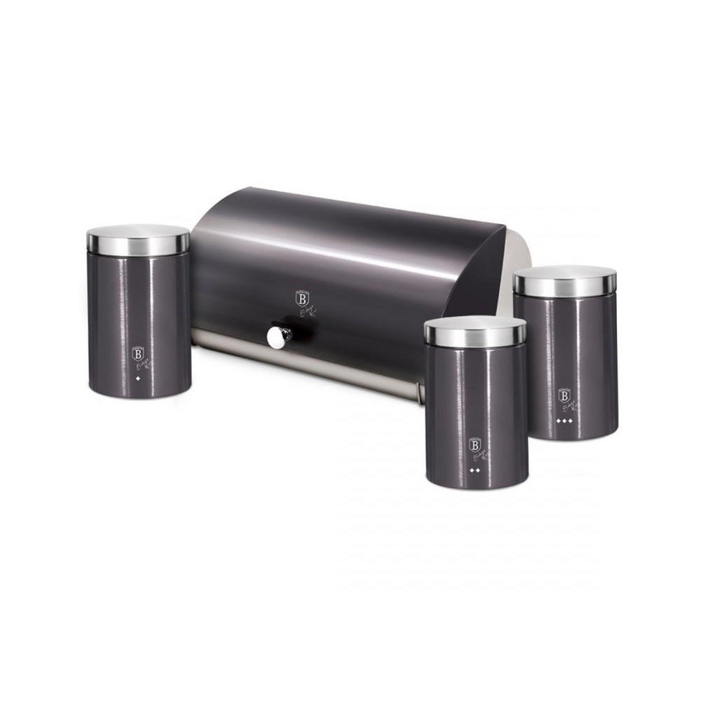 BROTKASTEN Graphit 38/28/18.5 cm BH6732 - Graphitfarben, Metall (28/18.5/38cm) - Berlinger Haus