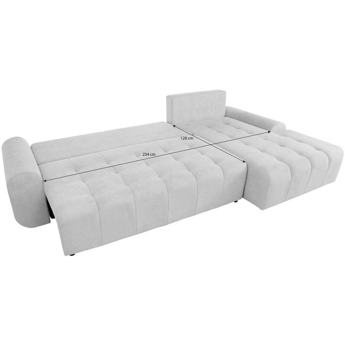 ECKSCHLAFSOFA Costa L Taupe rechts - Taupe/Schwarz, Kunststoff/Textil (290/169cm) - Beautysofa