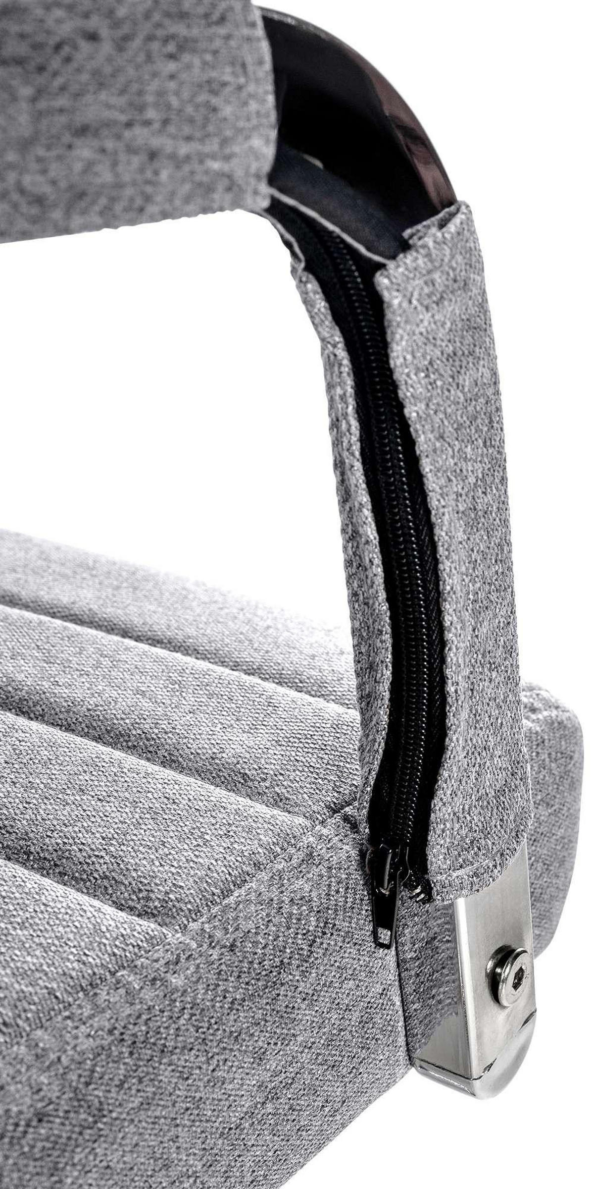 DREHSTUHL Stoff grau - Grau, Textil/Metall (51/98/63cm) - CLP