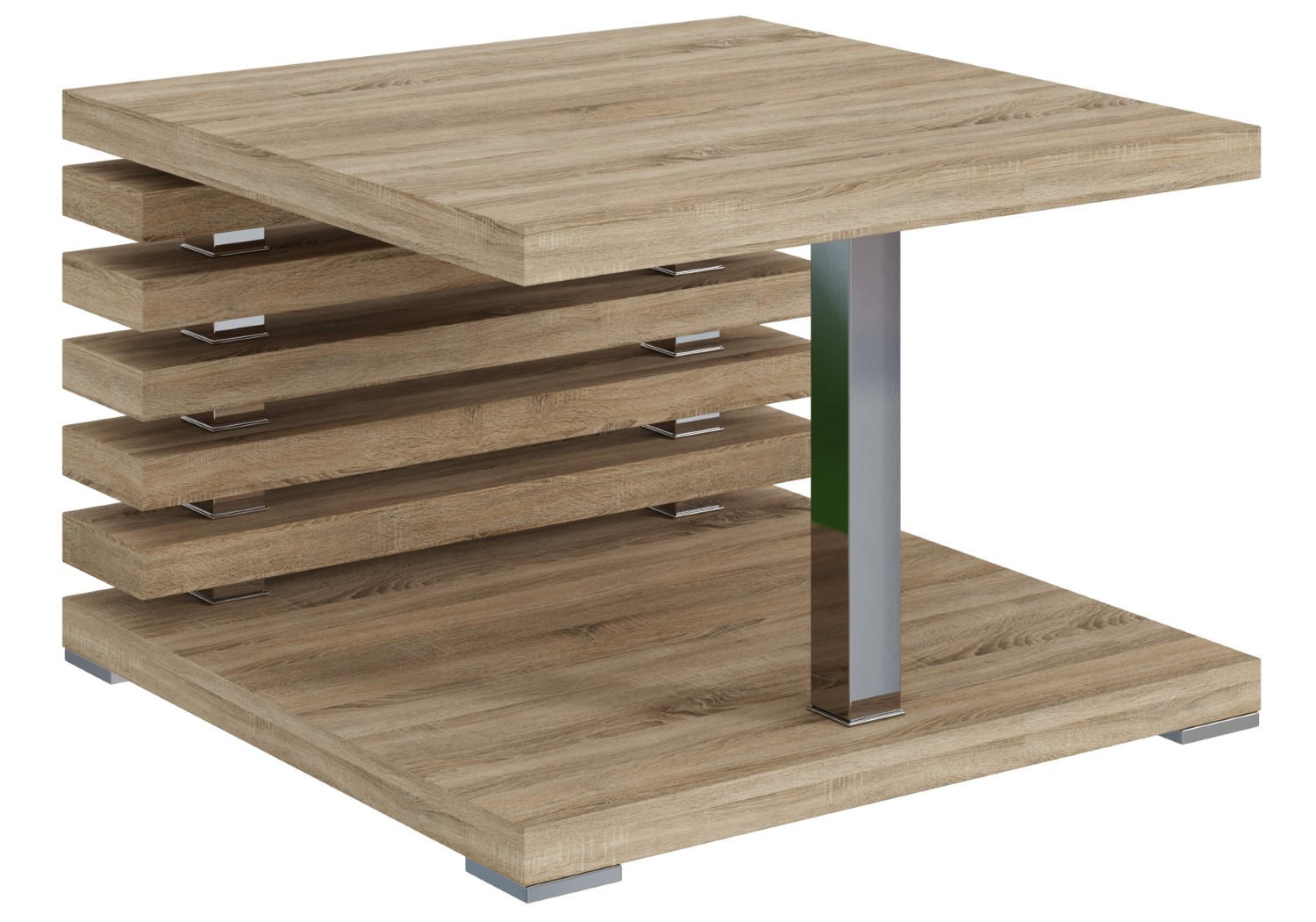 KAFFEETISCH 60x60x44 cm - Sonoma Eiche - YOTO +2 - Erlefarben, Holzwerkstoff (60/60/44cm) - ALTDECOR