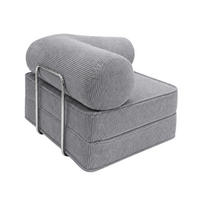LOUNGE Sessel aus Cordstoff Hellgrau - Grau, Textil (100/70/100cm) - SURB