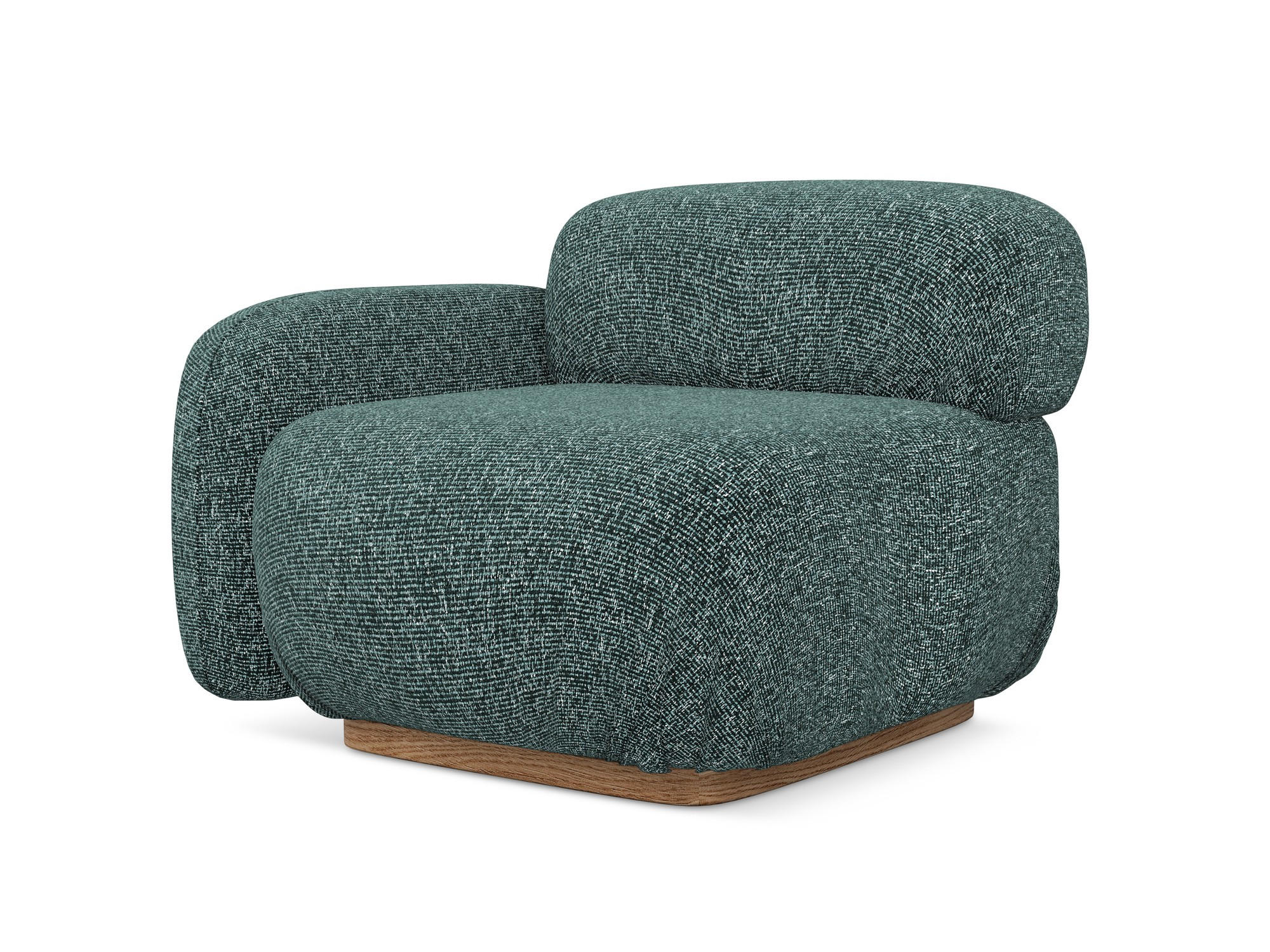 SOFAELEMENT Links Strukturstoff Stoff Blau - Blau/Blaugrau, Holz/Textil (95/73/95cm) - Makamii