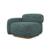 SOFAELEMENT Links Strukturstoff Stoff Blau - Blau/Blaugrau, Holz/Textil (95/73/95cm) - Makamii