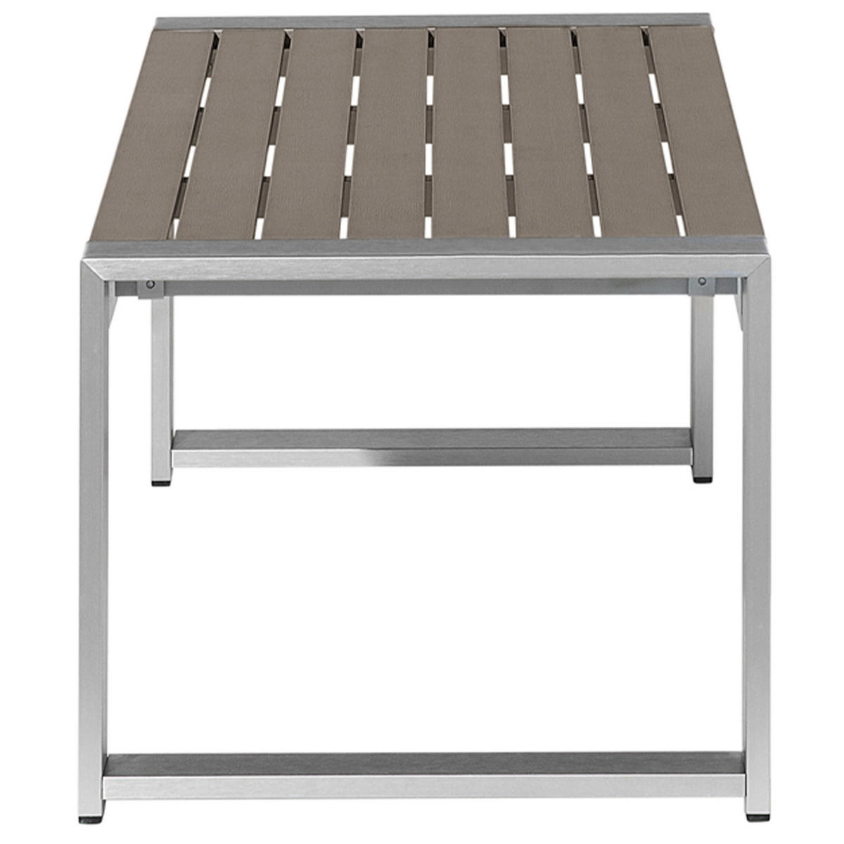 GARTEN Couchtisch Aluminium dunkelgrau 90/50 cm Salerno - Grau, Metall (50/90/42cm) - Beliani