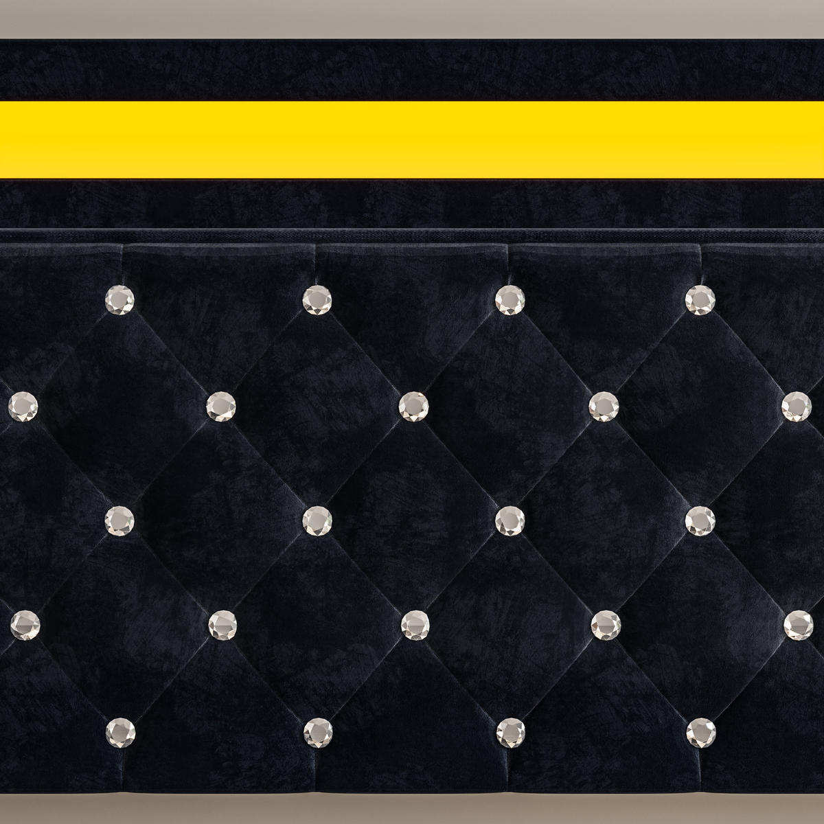 POLSTERBETT 160x200 cm, Schwarz, LED-Beleuchtung - Schwarz, Textil/Metall (160/200cm)