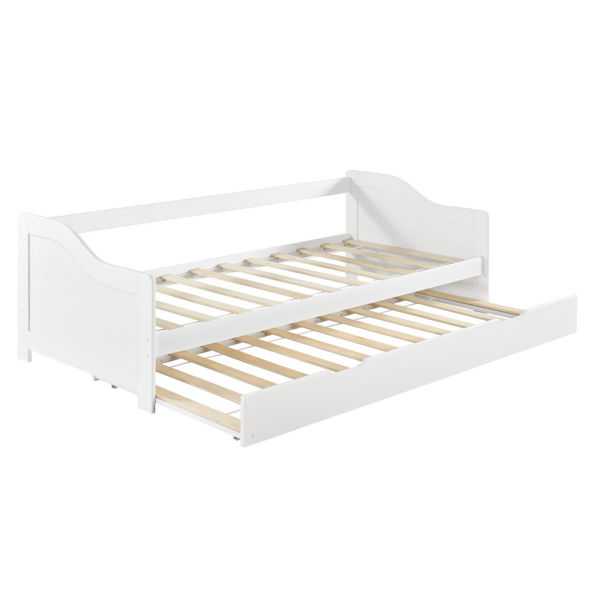 SOFABETT - Weiß, Holz (90/200cm) - [en.casa]