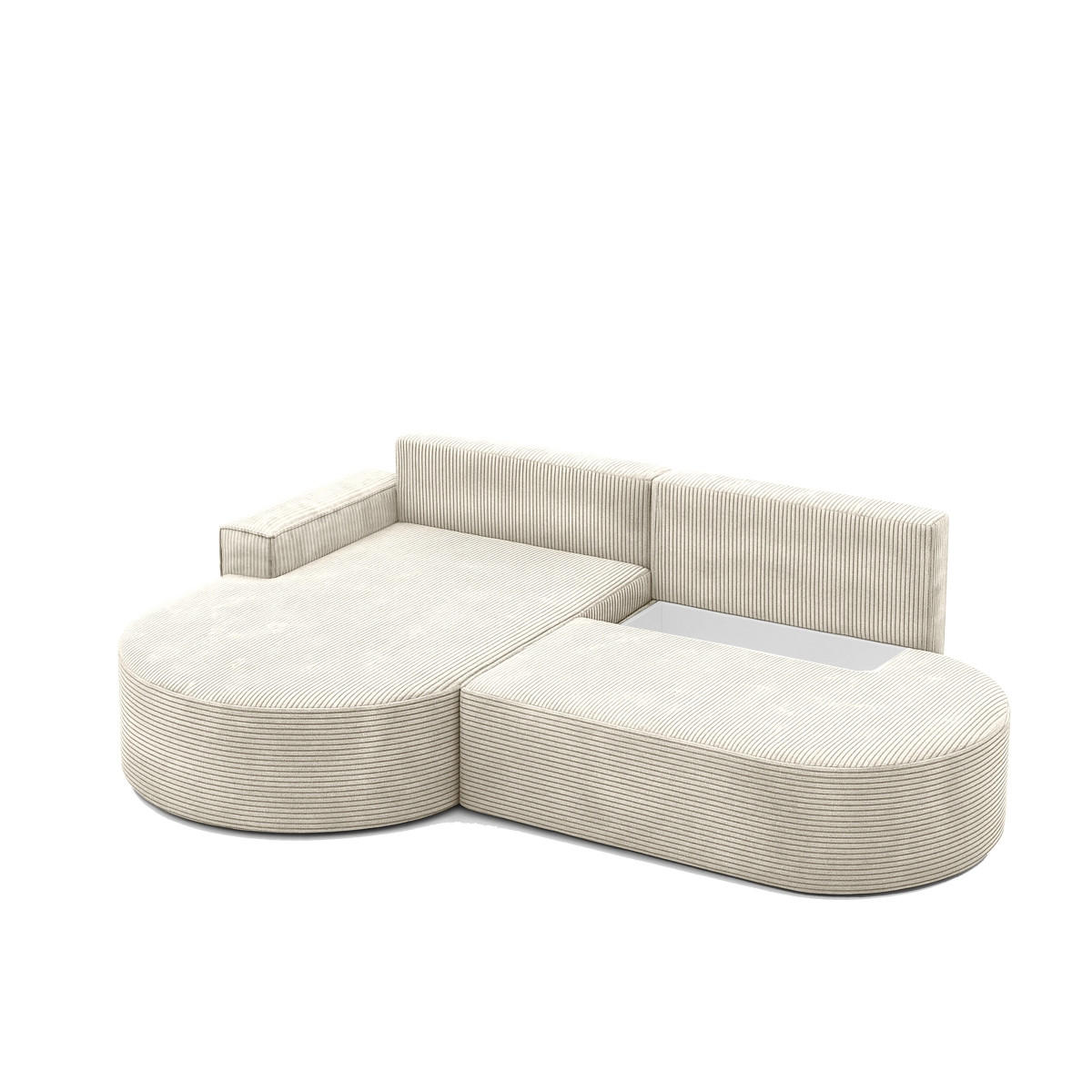 ECKSOFA Modena Pro - Komfort Und Stil Stoff Poso Beige Links - Beige, Holz (179/278cm) - Kaiser Möbel
