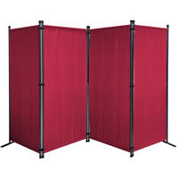 PARAVENT 4-tlg. 220x165 cm Rubinrot - Rot, Metall (220/165cm) - QUICK STAR