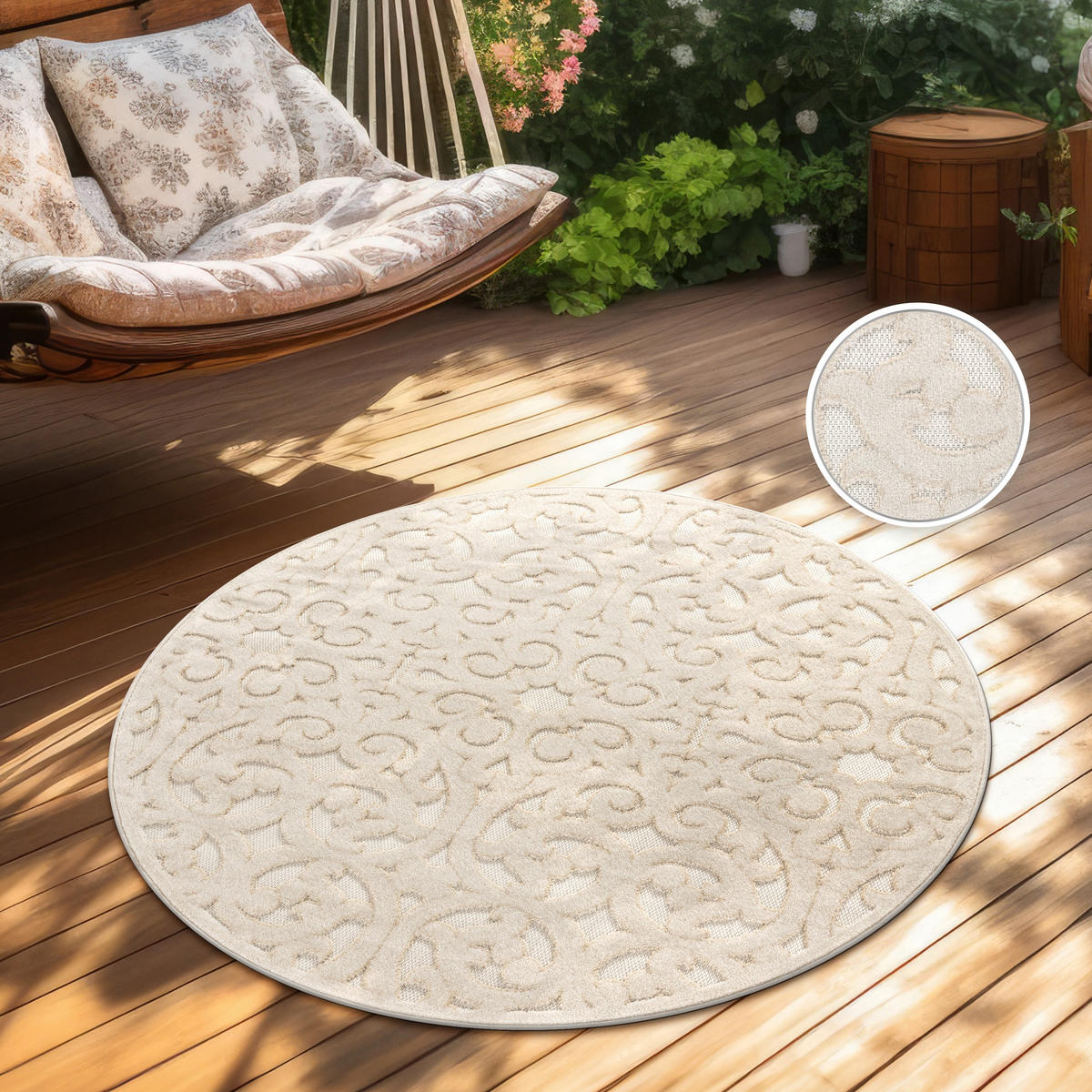 OUTDOORTEPPICH 160/160 cm Cotton 234 - Creme, Textil (160/160cm) - Paco Home