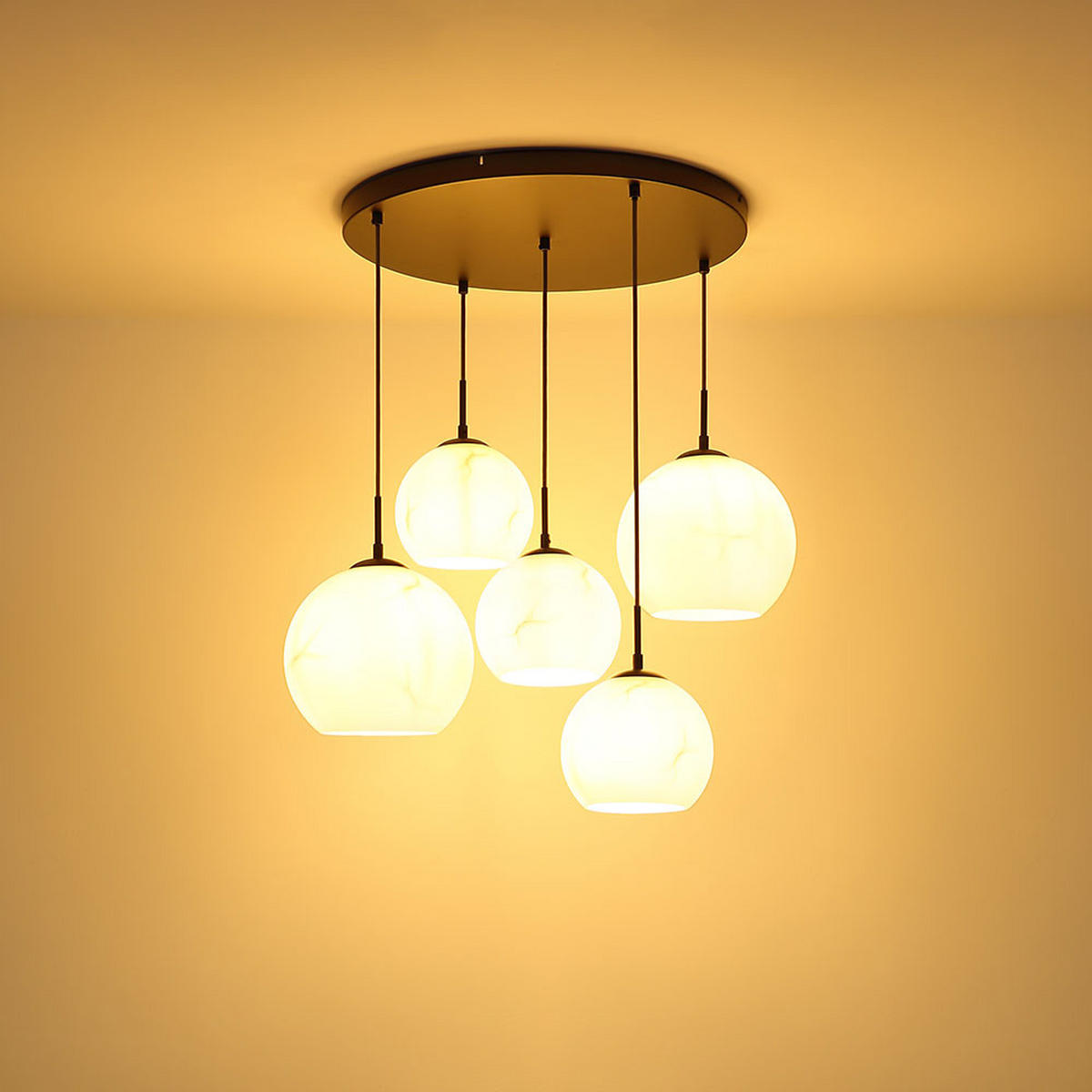 HÄNGELEUCHTE RAGUSA Metall, Schwarz, Glas Pendelleuchte - Schwarz, Glas (70/75/120cm) - Globo Lighting