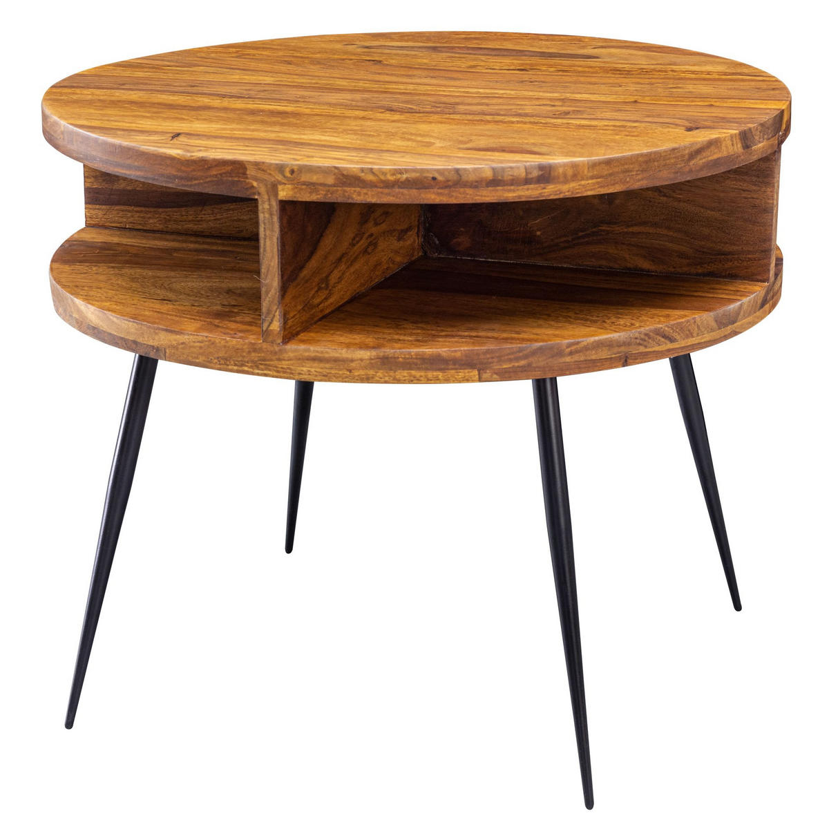 COUCHTISCH rund ANIL Sofatisch - Sheeshamfarben, Holz (60/60/50cm) - tinkaro