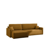 SCHLAFSOFA Carlos, Ecksofa L-Form mit schlaffunktion und bettkasten Stoff Poso Senffarbe Links - Currygelb, Holz (142/83/250cm) - Kaiser Möbel