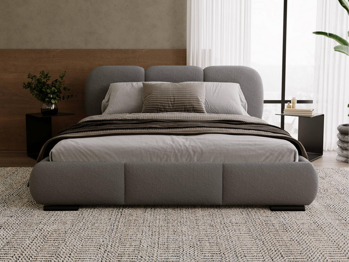 POLSTERBETT Rosa - Eichefarben/Schwarz, Holz/Textil (160/200cm) - MIRJAN24