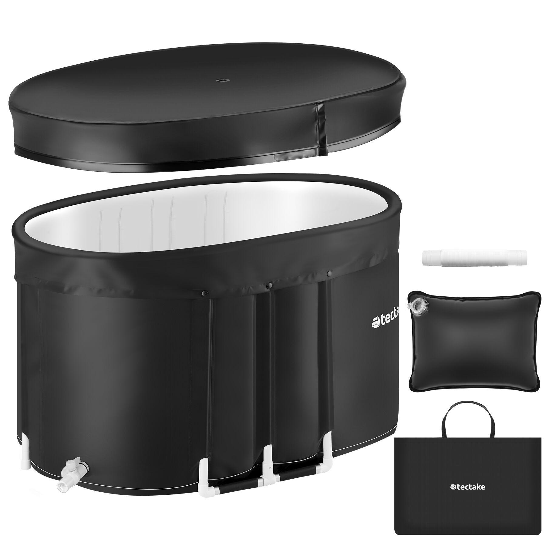 EISBADEWANNE Espoo,inkl. Tragetasche und Wasserkissen,schwarz - Schwarz, Kunststoff (105/66/70cm) - tectake