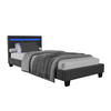 POLSTERBETT Verona mit LED dunkelgrau 90x200cm - Dunkelgrau, Holz (90/200cm) - Juskys