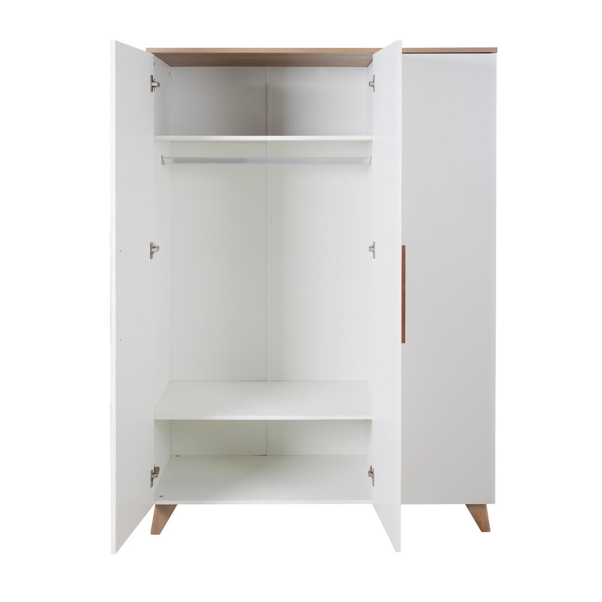 KLEIDERSCHRANK Ole - Weiß, Holzwerkstoff (118/190/52cm) - Roba