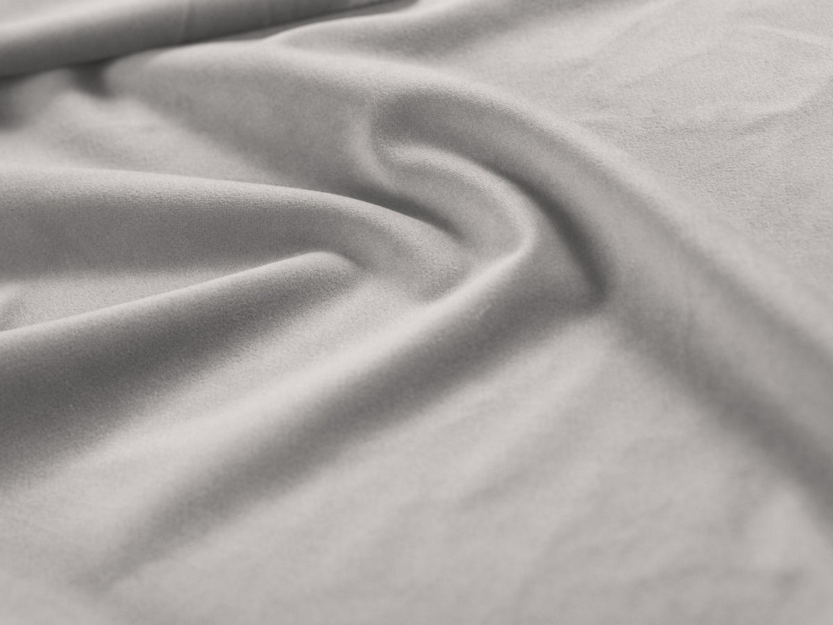 PANORAMASOFA Mamaia aus Samt silber 9 Sitzplätze - Silberfarben, Textil (256/75/337cm) - Micadoni