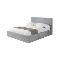 POLSTERBETT mit Bettkasten und Lattenrost, Bett mit Matratze H3/H4 - ALOVA - Hellgrau, Holzwerkstoff/Textil (120/200cm) - ALTDECOR