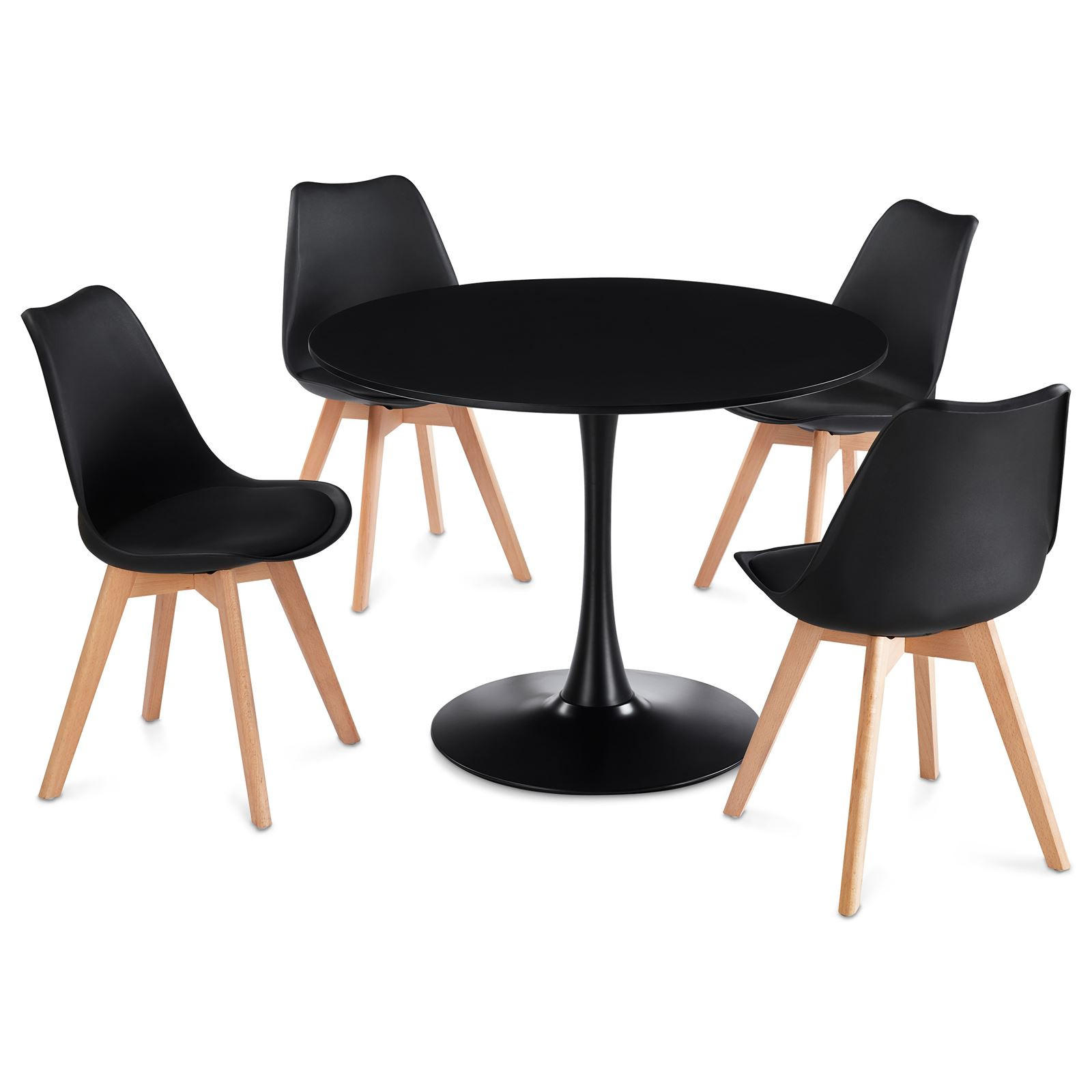 ESSGRUPPE LOIRE 5er Set schwarz - Schwarz, Holzwerkstoff/Metall - IDIMEX