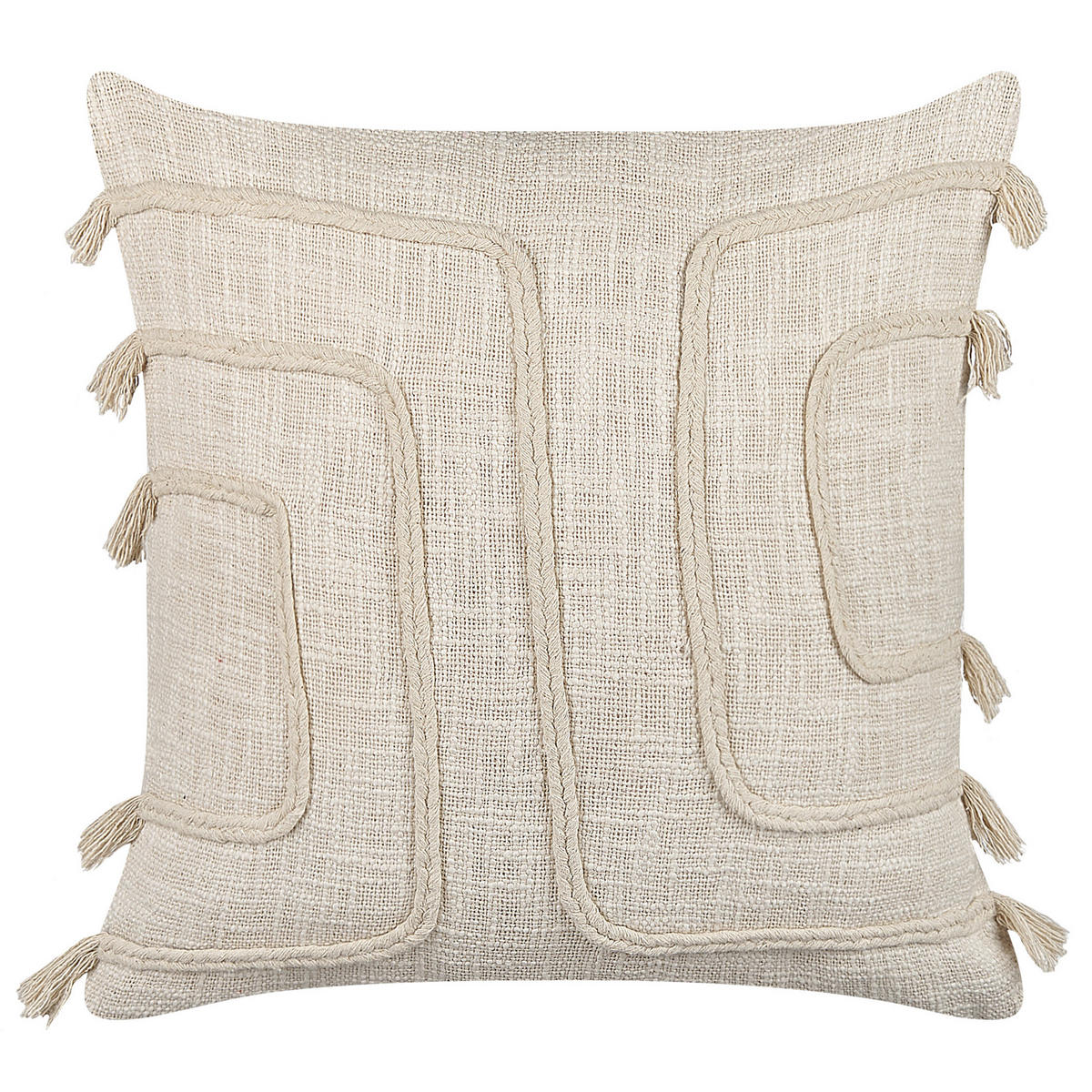 DEKOKISSEN 2er-Set Hellbeige 45/45 cm Pleione - Beige, Naturmaterialien/Textil (45/45cm) - Beliani