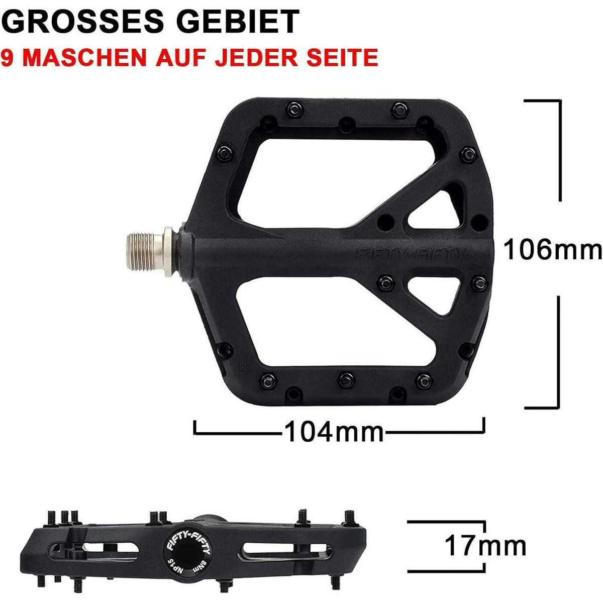 FAHRRADPEDALE Nylon Composite Schwarz - Schwarz, Kunststoff (10.4/1.5/10.6cm)