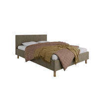 POLSTERBETT ALMORE 140x200cm Elegantes Polsterbett für modernen Wohnstil , Taschenfederkernmatratze mit kokos KORNOS (20cm), cappuccino - Cappuccino, Holz - Panda Möbel