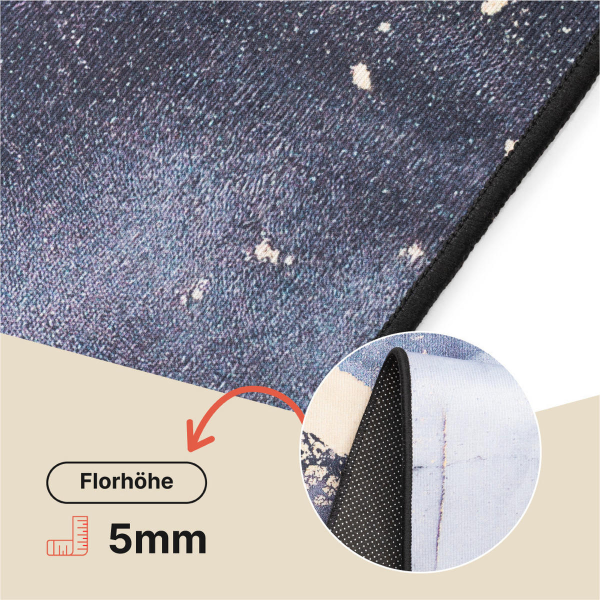 TEPPICH NORA Blaugrau 160/230 cm - Blaugrau, Textil (160/230cm) - Tapiso