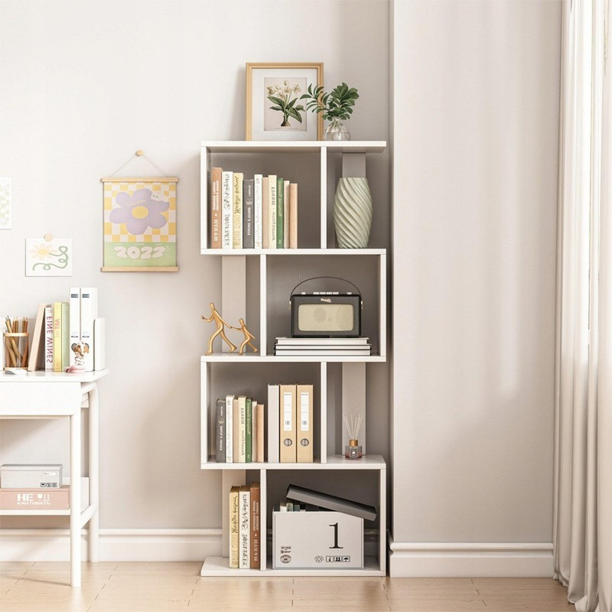 BÜCHERREGAL, weiß 140/59.4/30 cm - Weiß, Holzwerkstoff (59.4/140/30cm)