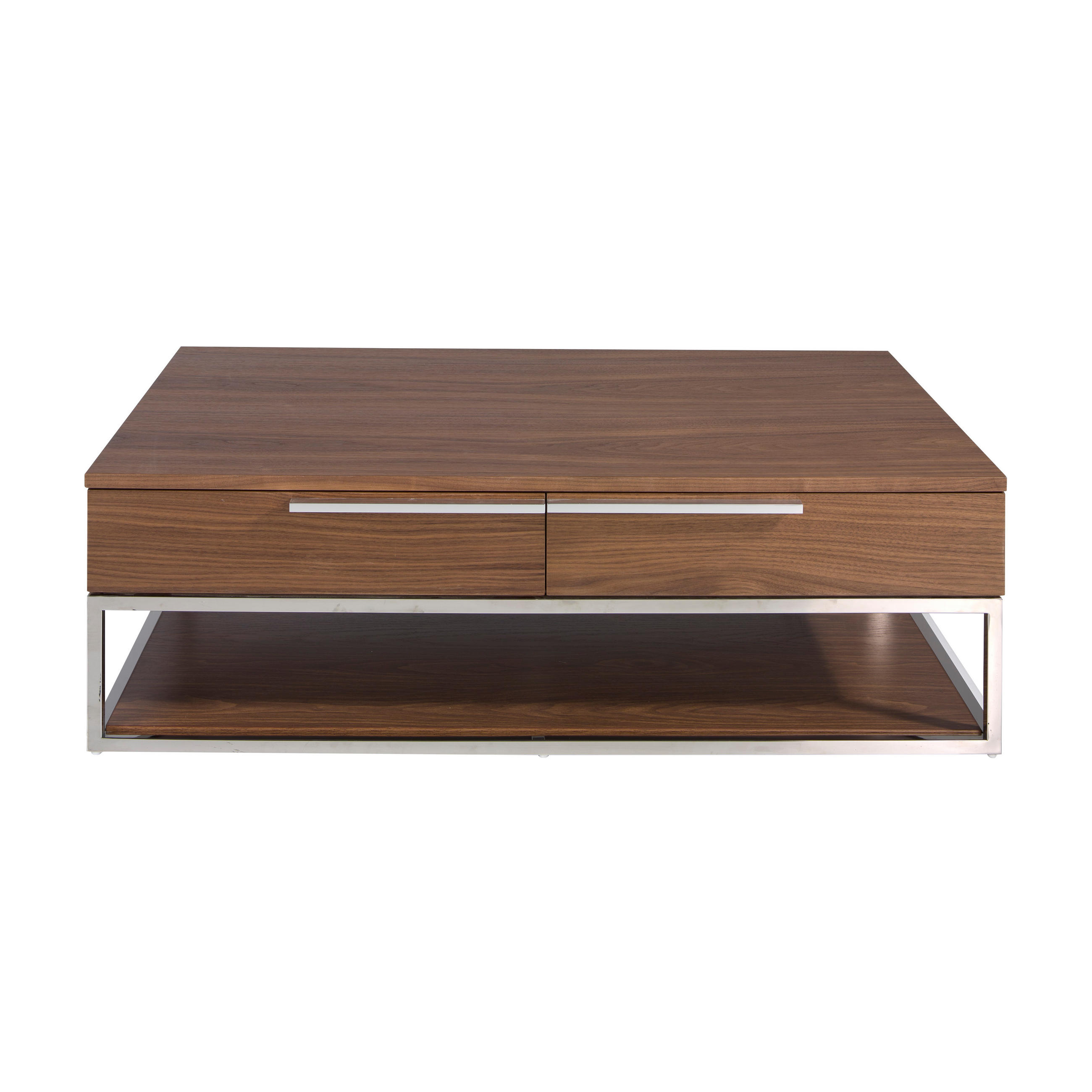 COUCHTISCH Furnier Walnuss , Stahl 120 / 70 / 37 cm - Edelstahlfarben/Nussbaumfarben, Holz (70/120/37cm) - ANGEL CERDA