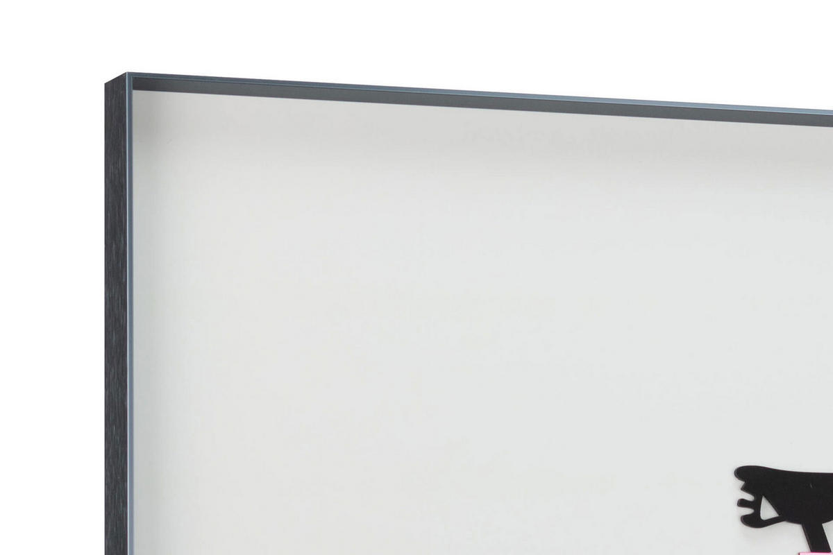 WANDBILD Rosa 50/70 cm - Pink/Schwarz, Glas (2.14/70cm) - KUNSTLOFT