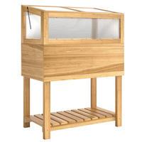 HOCHBEET mit Frühbeetaufsatz aus Tannenholz Braun - Naturfarben, Holz (45/108.5/80cm) - Outsunny