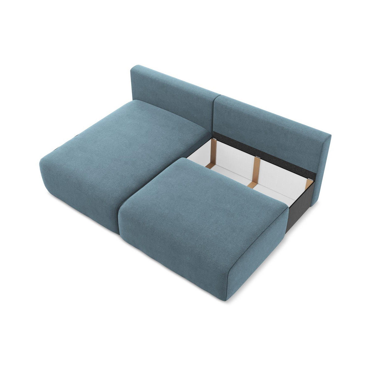 ECKSOFA mit Schlaffunktion links Strukturstoff Stoff Blau - Blau/Schwarz, Kunststoff/Textil (149/210cm) - LaMiaSofa