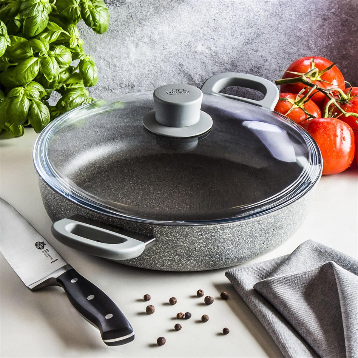 PFANNE Graphit 28/28/10 cm 750029730 - Graphitfarben, Metall (28cm) - Ballarini