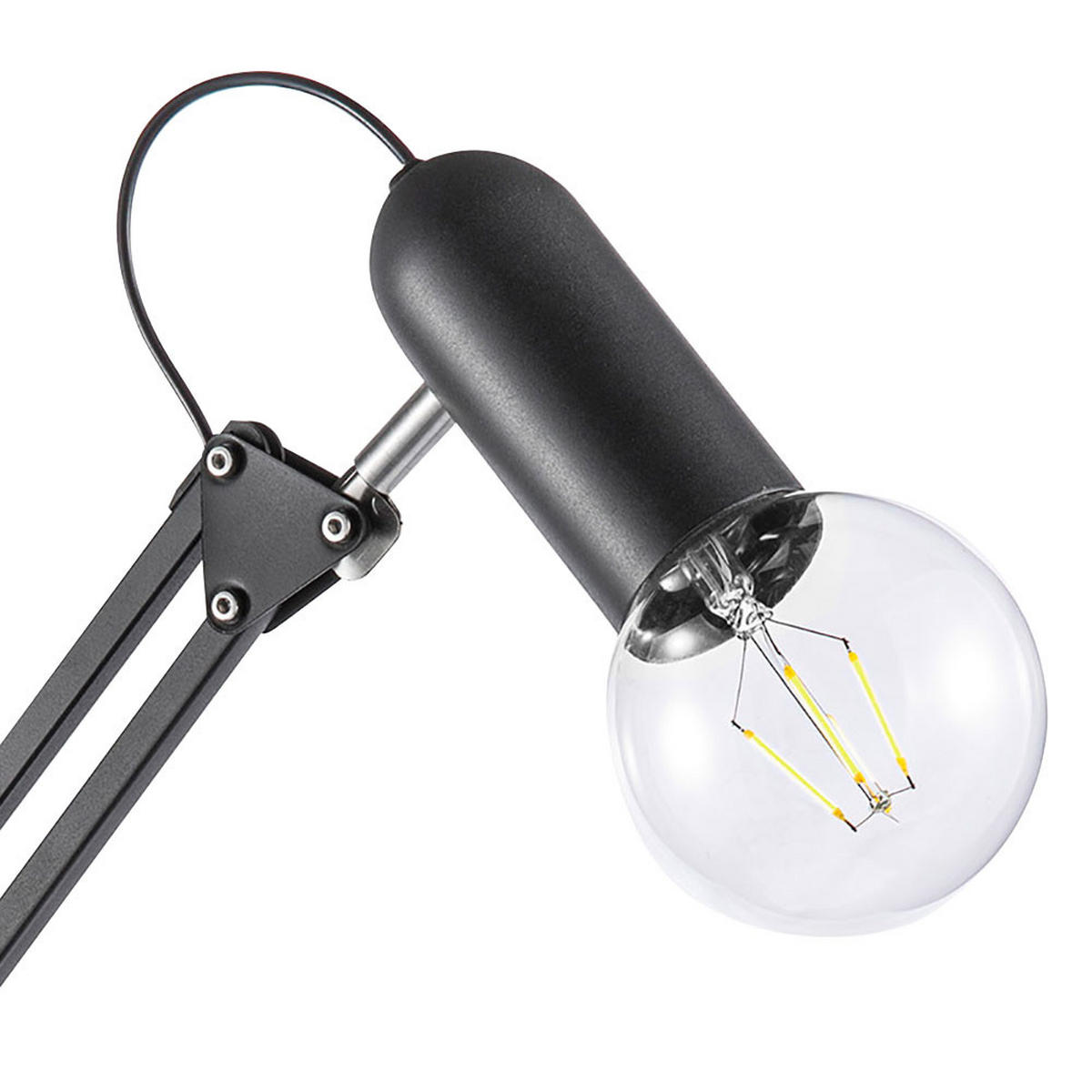 TISCHLEUCHTE Klemmleuchte Schwarz verstellbar - Schwarz, Metall (82/71/76cm)