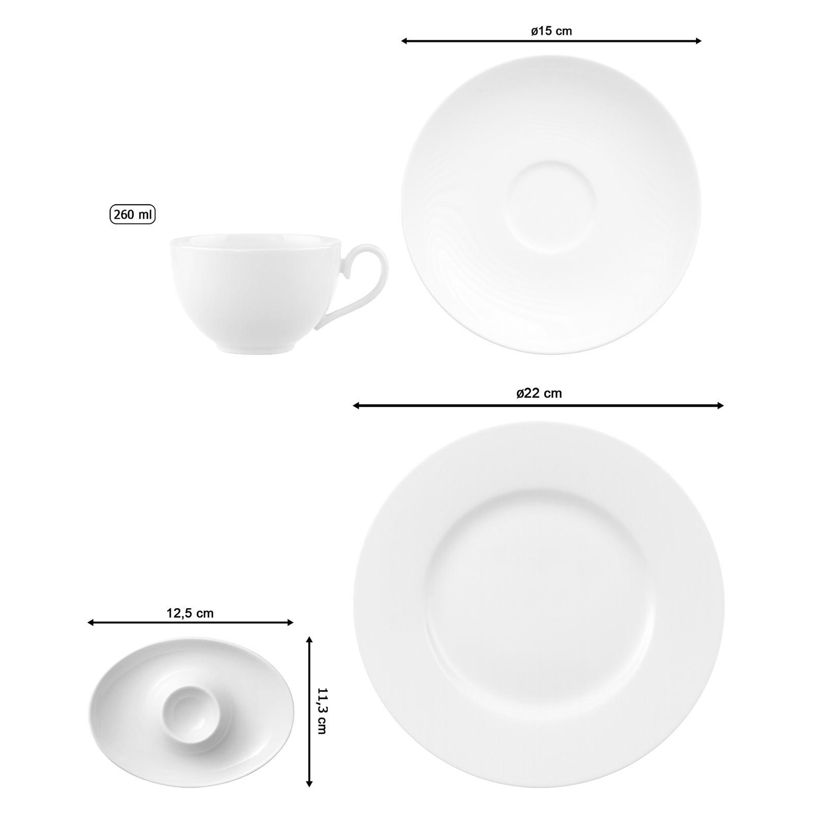 FRÜHSTÜCKSSERVICE Royal weiß - Weiß, Keramik (1/1/1cm) - Villeroy & Boch