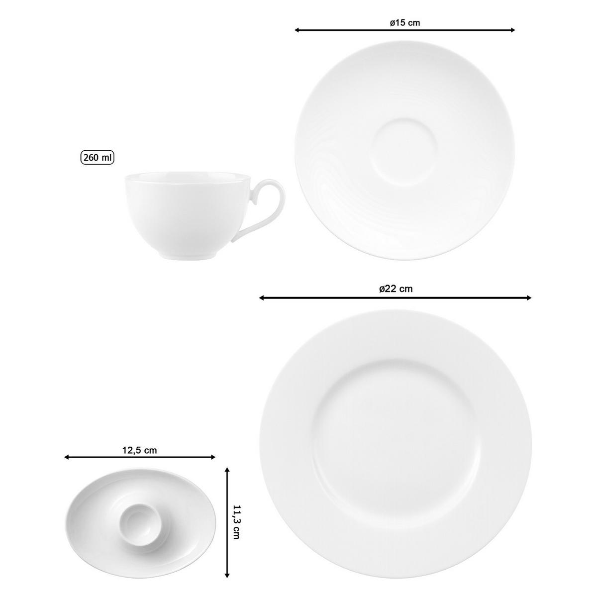 FRÜHSTÜCKSSERVICE Royal weiß - Weiß, Keramik (1/1/1cm) - Villeroy & Boch