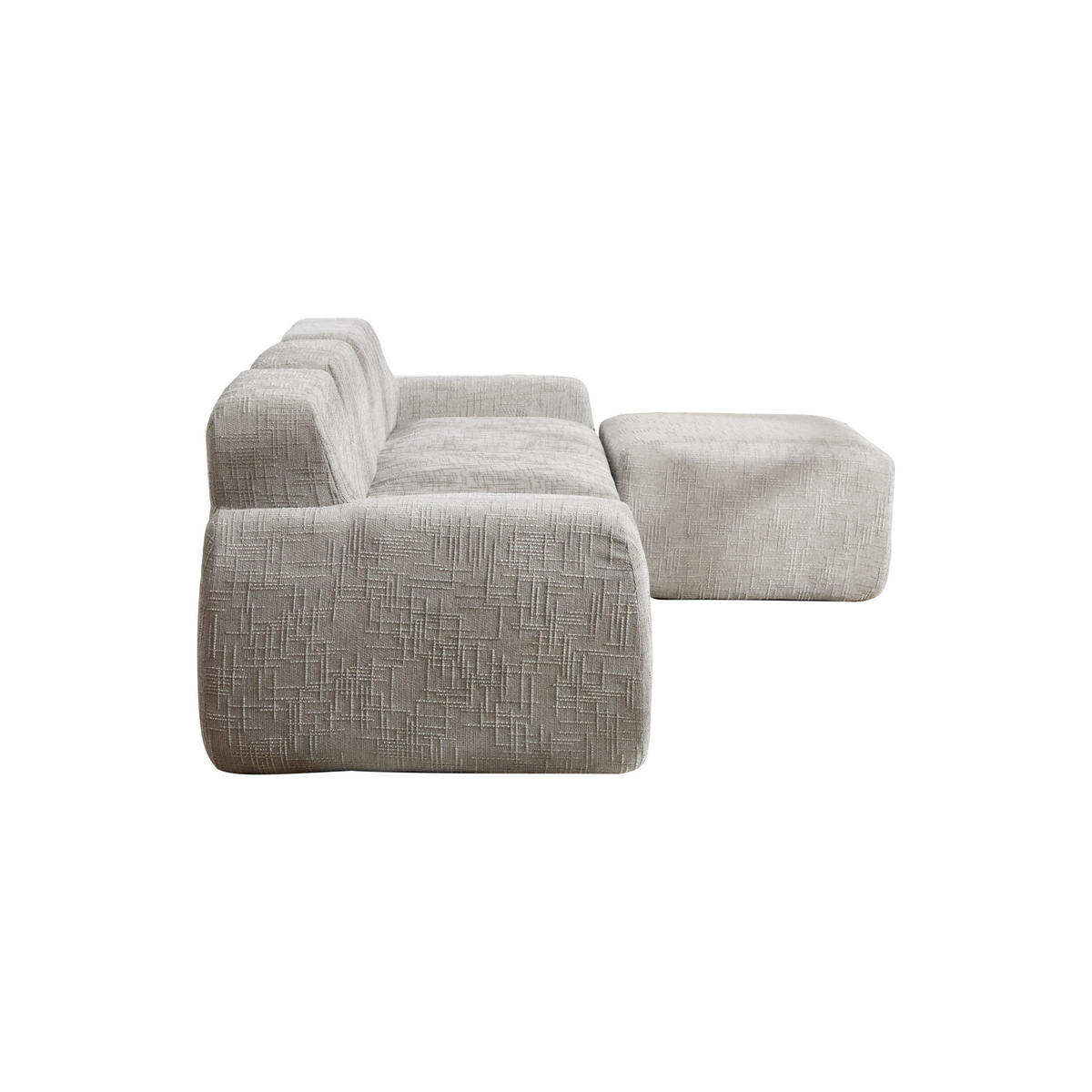 ECKSOFA 269.5/182.5/73 cm Grau mit beweglicher Fußhocker - Grau, Textil (182.5/269.5cm) - Oxeza