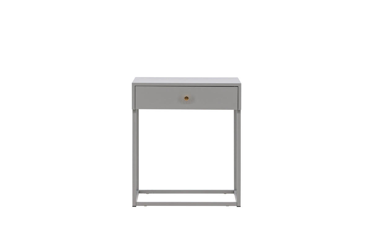 NACHTTISCH Baku M - Edelstahlfarben/Messingfarben, Metall (41/43/41cm) - kommodly