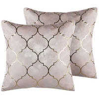 DEKOKISSEN 2er-Set Rosa 45/45 cm Alyssum - Pink, Textil (45/45cm) - Beliani
