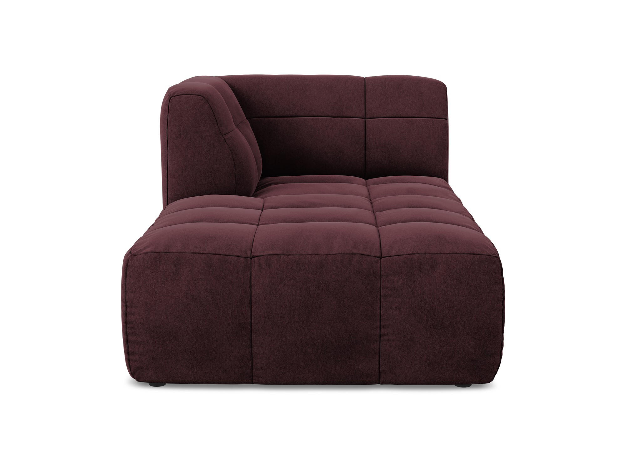 SOFAELEMENT Links Samt Stoff Rot - Weinrot/Schwarz, Holzwerkstoff/Kunststoff (101/77/175cm) - Makamii
